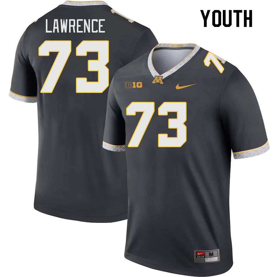 Youth #73 Tyrell Lawrence Minnesota Golden Gophers College Football Jerseys Stitched-Charcoal - Click Image to Close